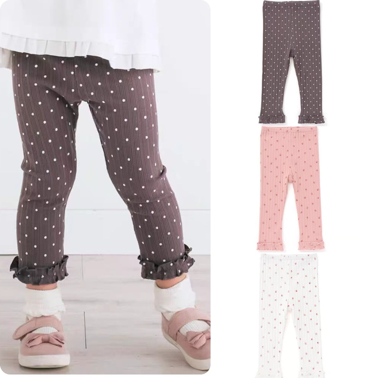 女童木耳邊貼腳褲-2500676