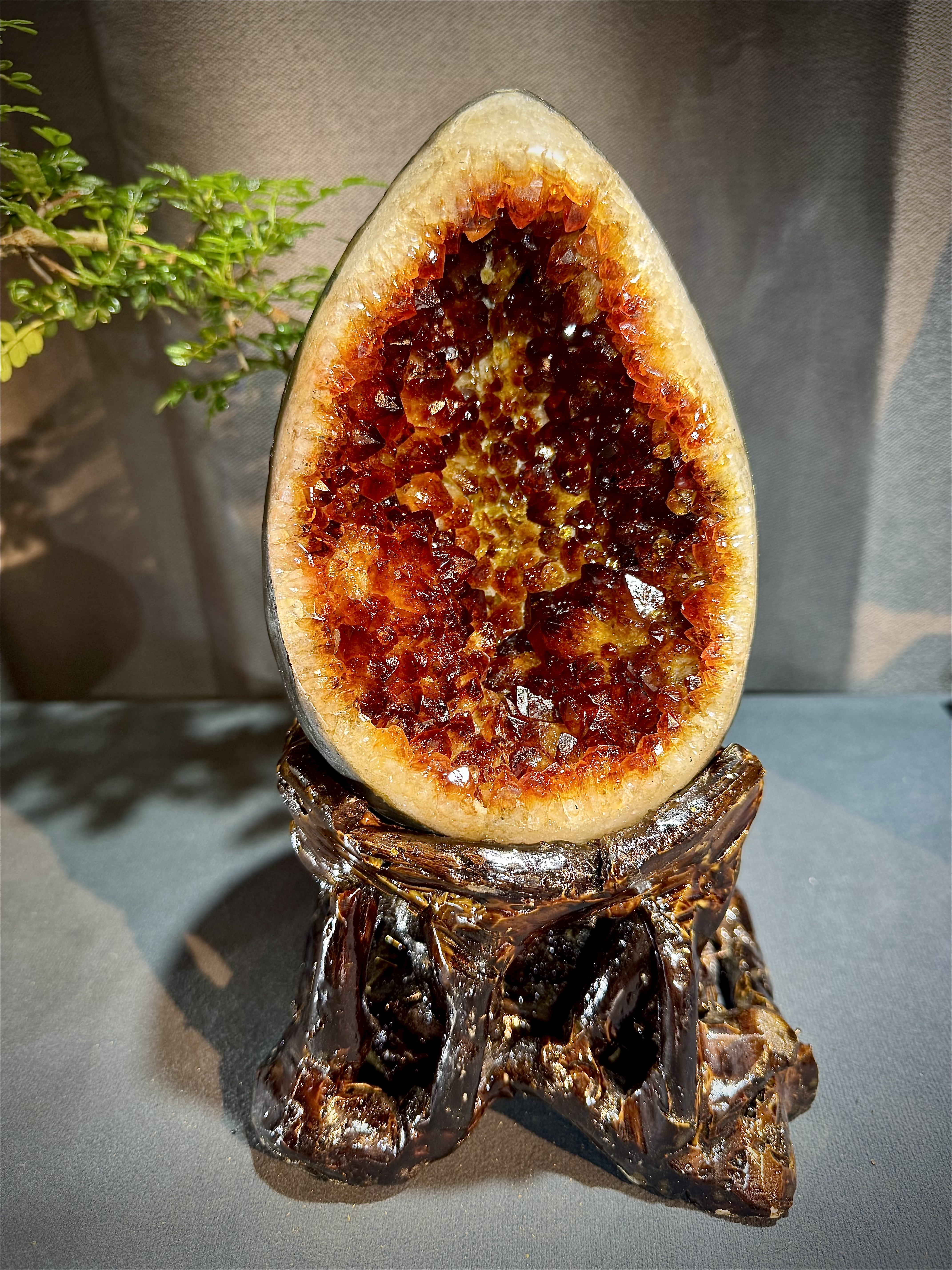 頂級焦糖黃水晶恐龍蛋 7004