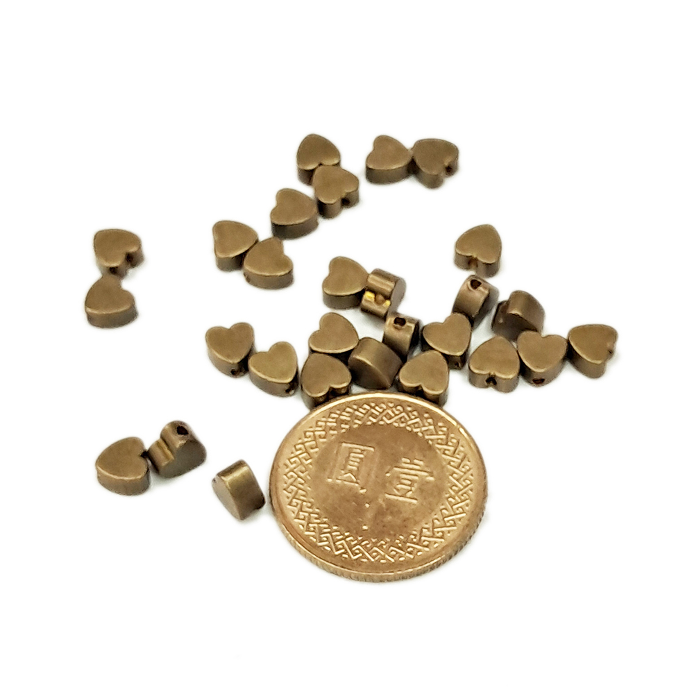 愛心銅珠(銅) 0.5*0.3 公分 4顆【十方】135952