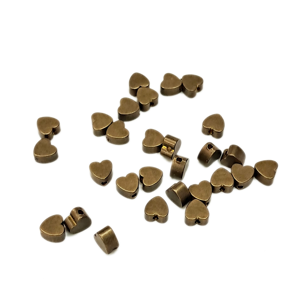 愛心銅珠(銅) 0.5*0.3 公分 4顆【十方】135952