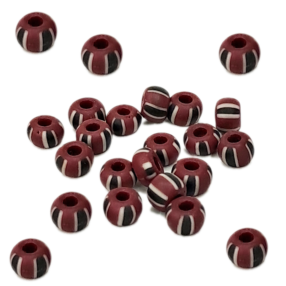 紅藍線琉璃珠 6mm 配件 3個【十方】144183