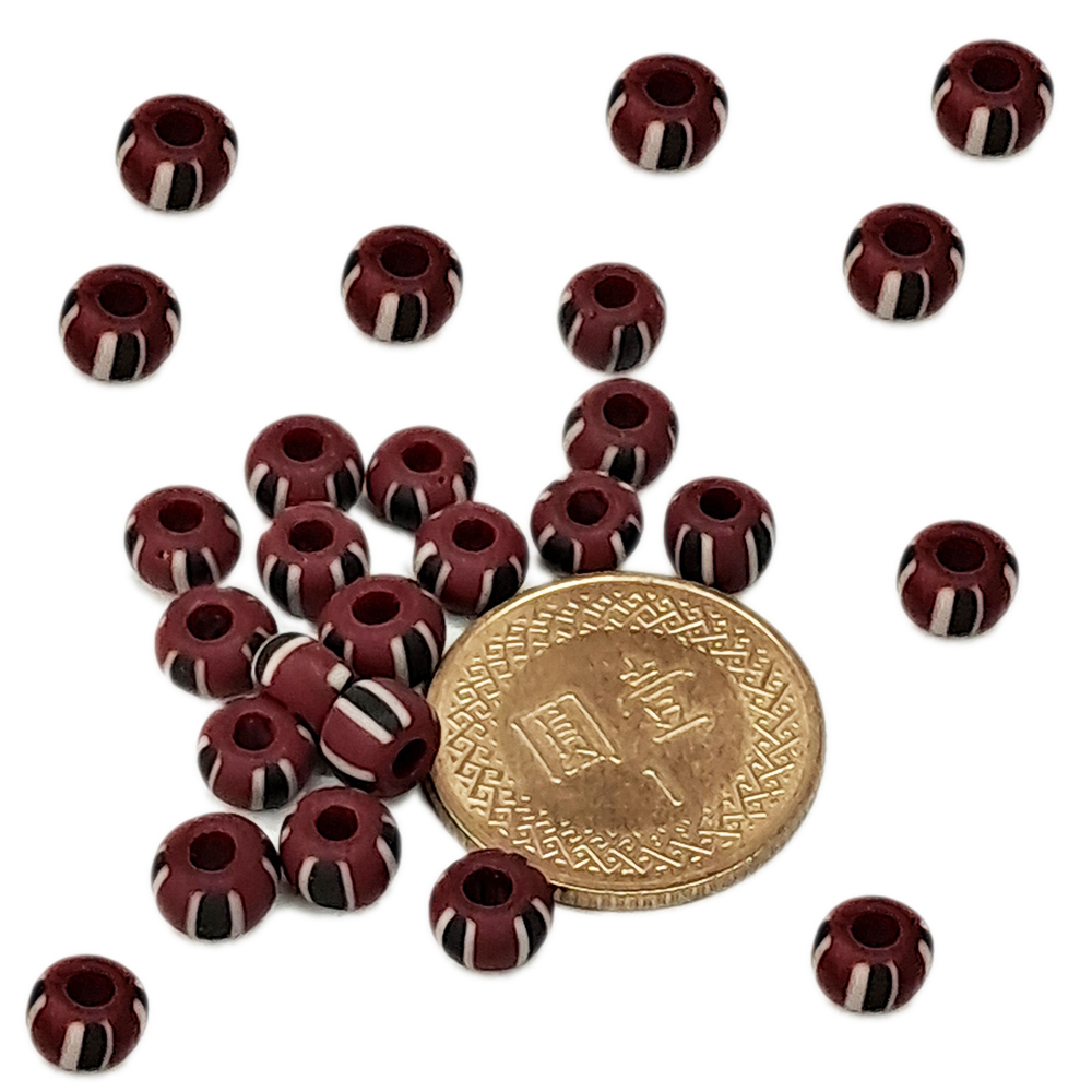 紅藍線琉璃珠 6mm 配件 3個【十方】144183