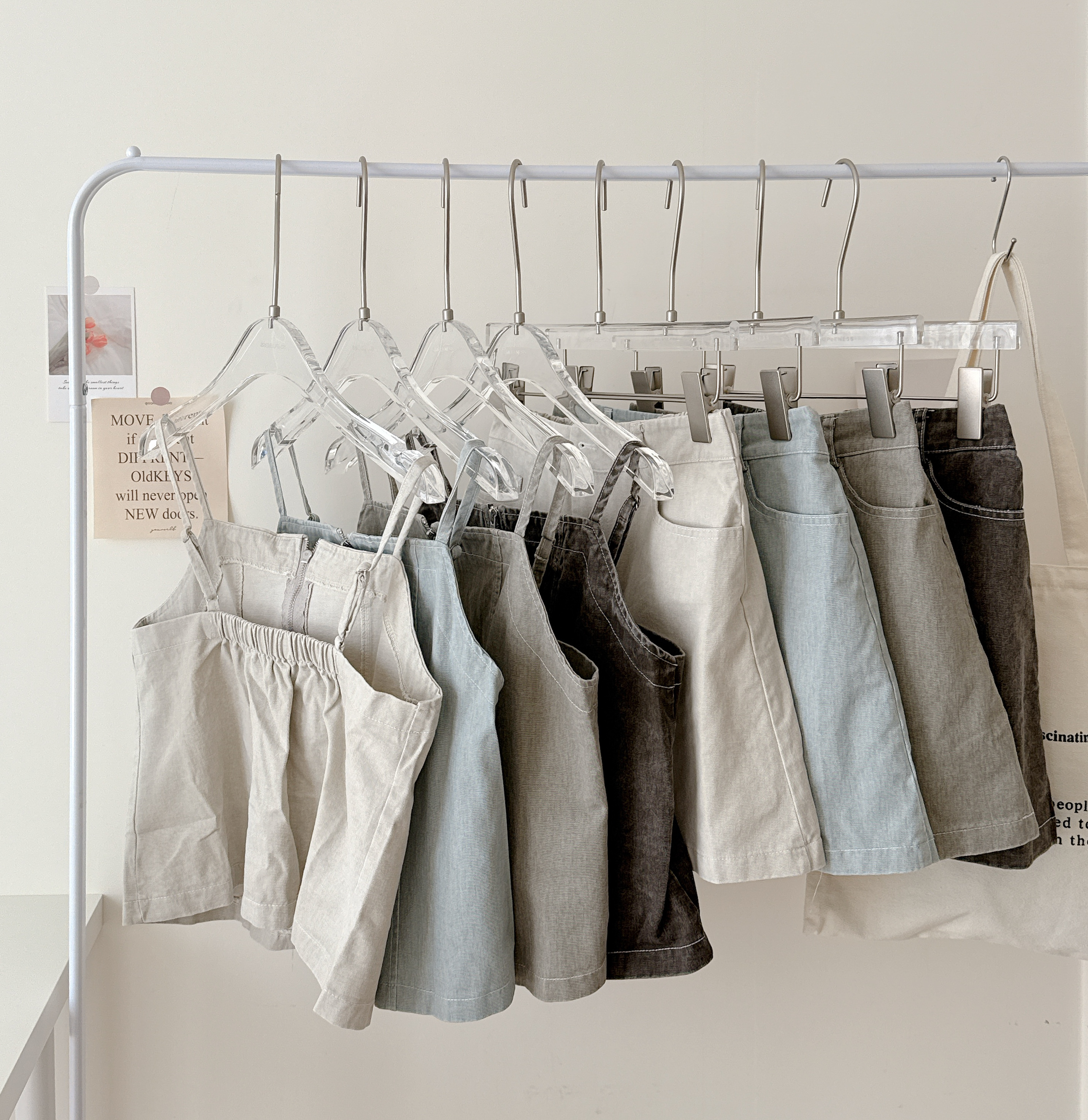 部份現貨🚚酷辣水洗挺版前拉鍊套裝(吊帶背心+短裙)💕共4色