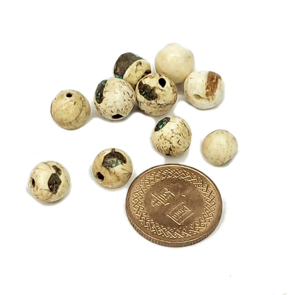 老硨磲鑲 綠松石珠 8mm  配件1個【十方】144190