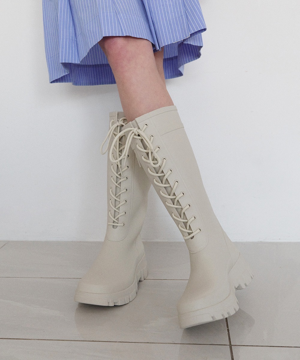 Rockfish Weatherwear FLATFORM LACEUP RAIN BOOTS LONG