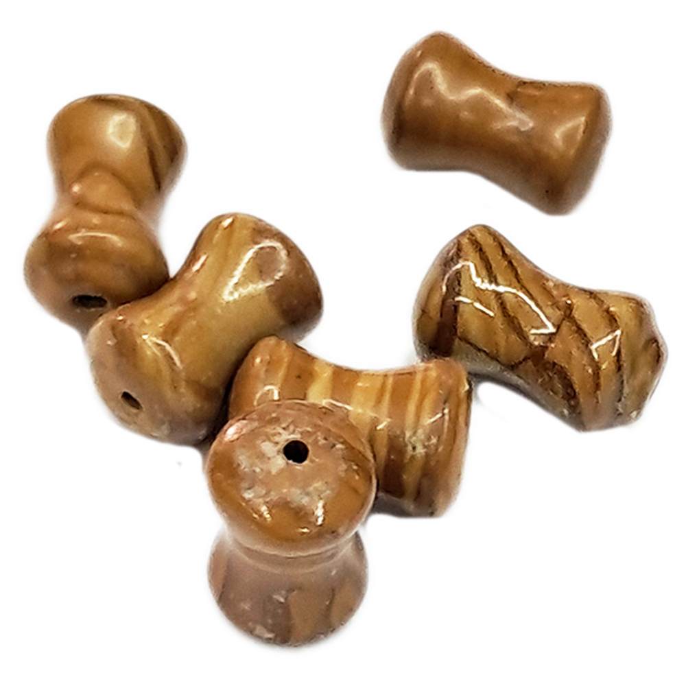 木化石細腰珠0.8*1.3公分 1個【十方】141642