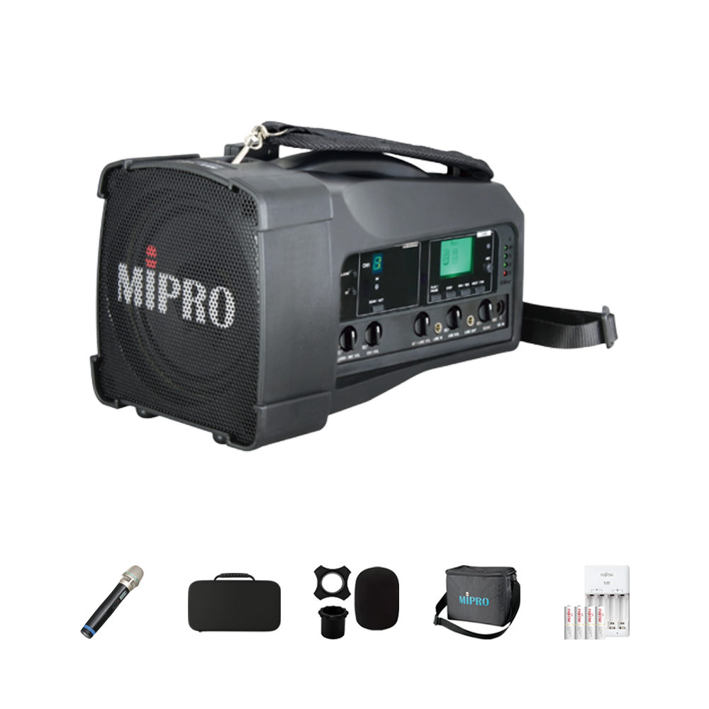 MIPRO MA-100 超迷你肩掛式單頻道喊話器 ACT-32H 手握無線麥克風