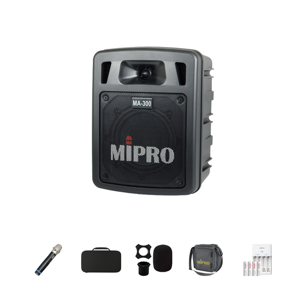 MIPRO MA-300 單頻道迷你無線擴音機 ACT-32H 手握無線麥克風
