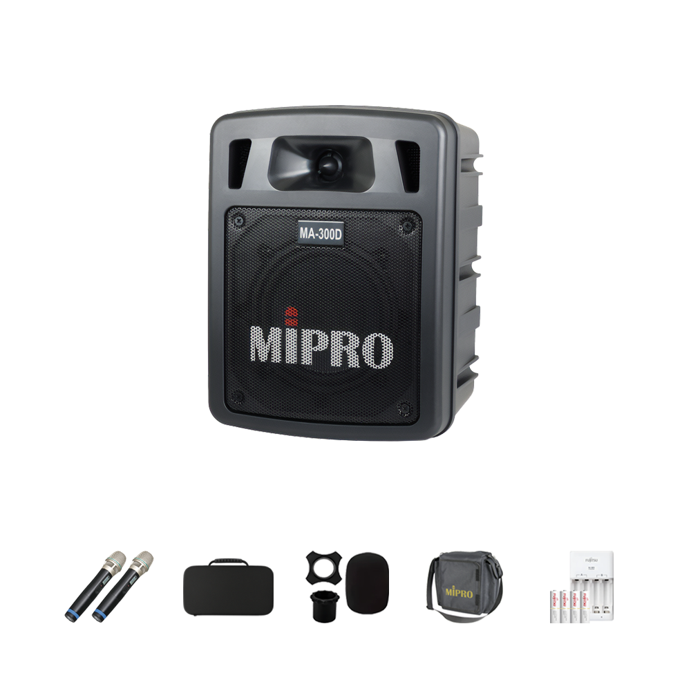 MIPRO MA-300D 雙頻道迷你無線擴音機
