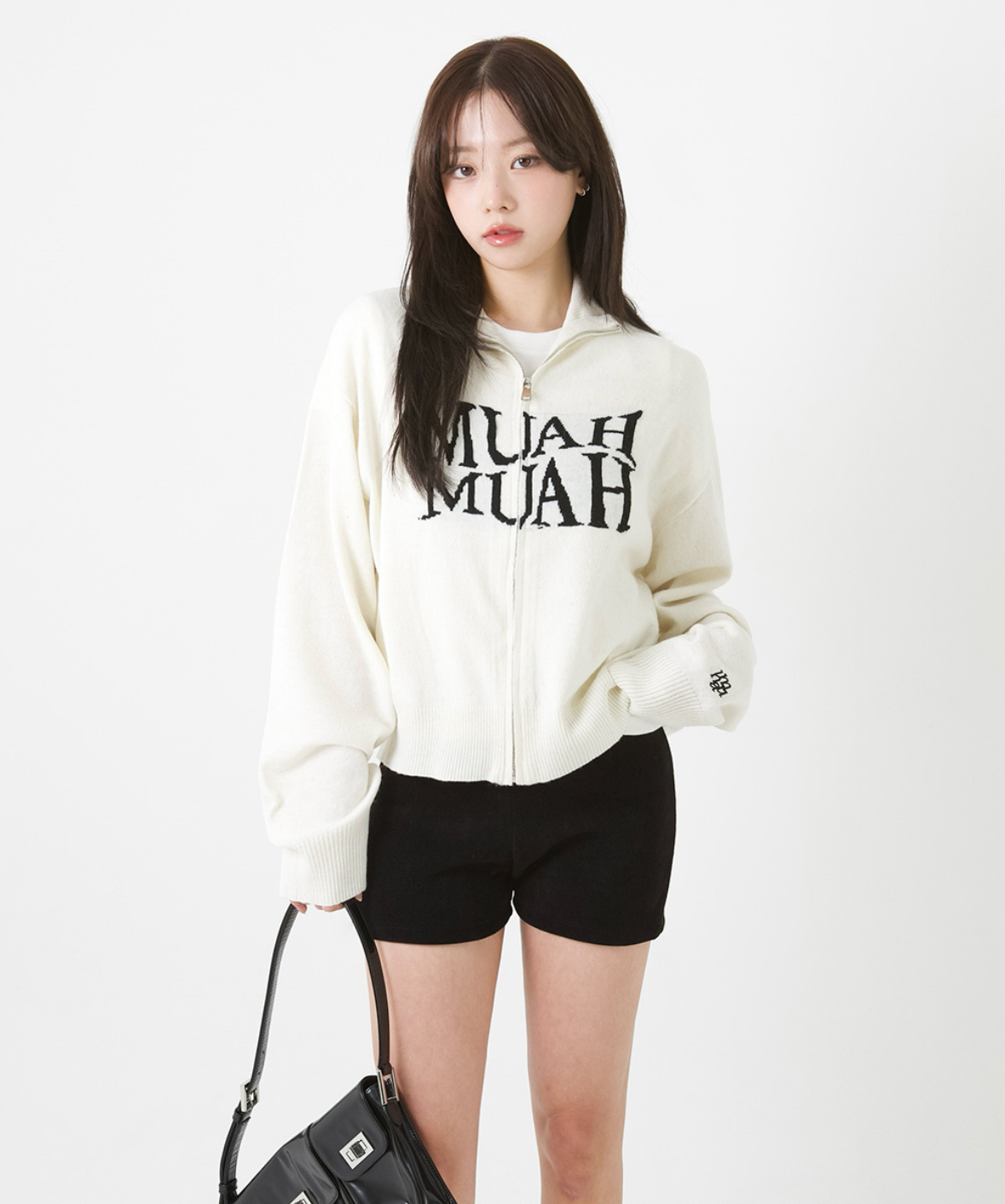 韓國連線🇰🇷 MuahMuah 大Logo針織翻領外套 針織 外套 2色/預購