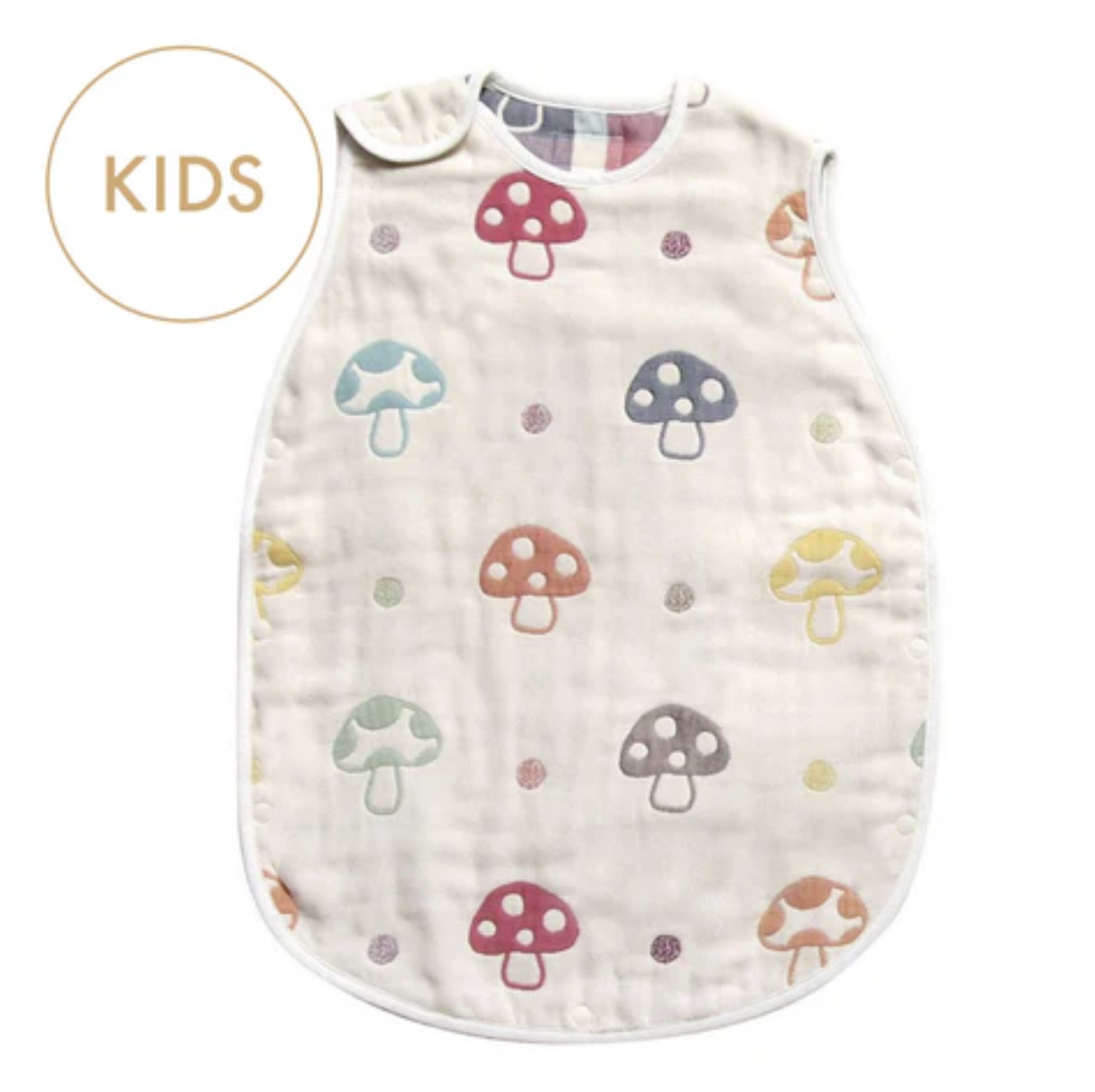 日本製 10Mois hoppetta 蘑菇六重紗防踢睡袋 -幼童版