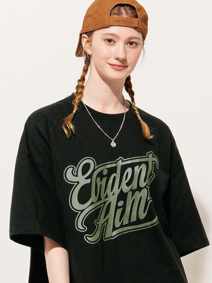 <預購> 韓國 TWN EVIDENTAIM 復古英字母高磅純棉短T