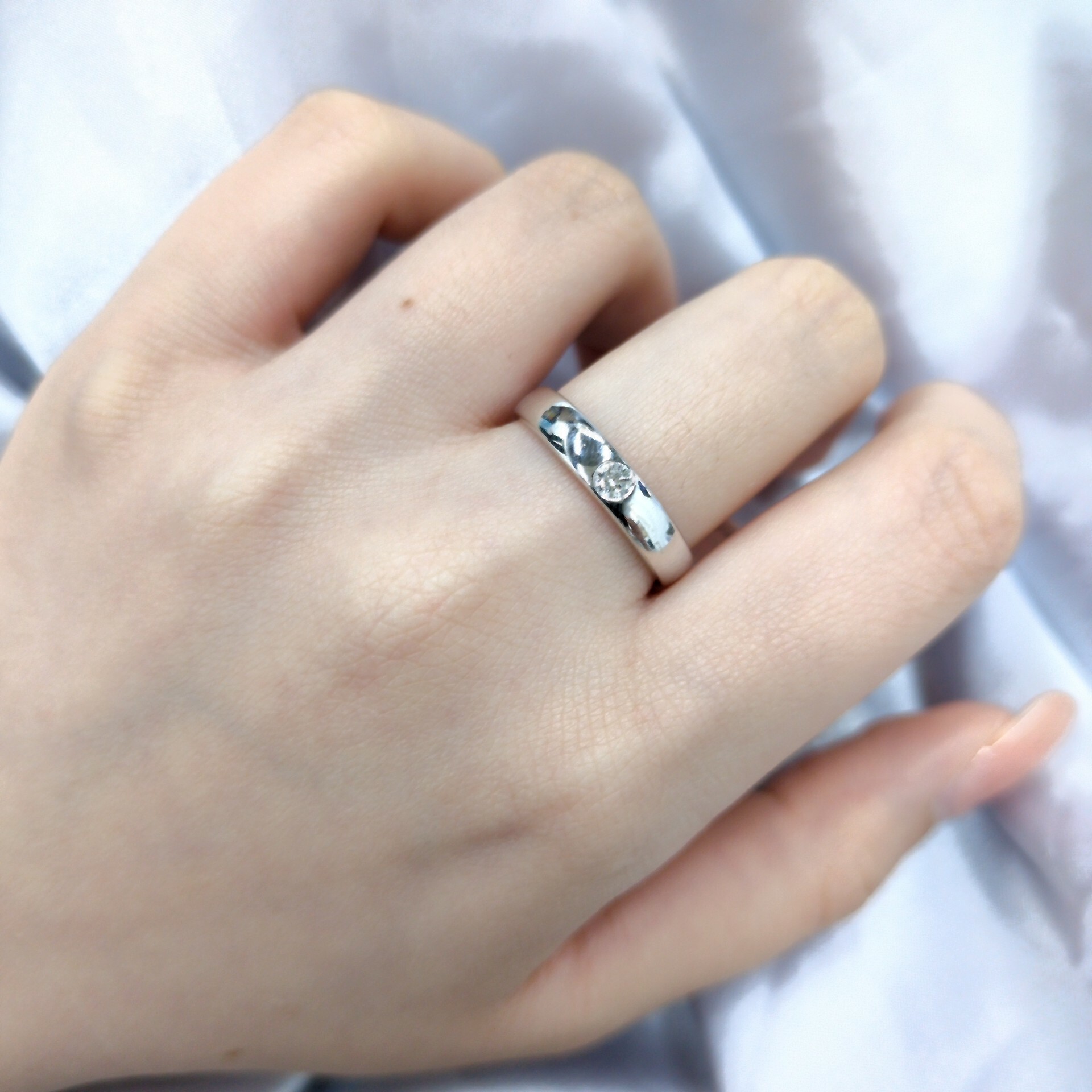 18K White Gold 0.11ct Diamond Ring