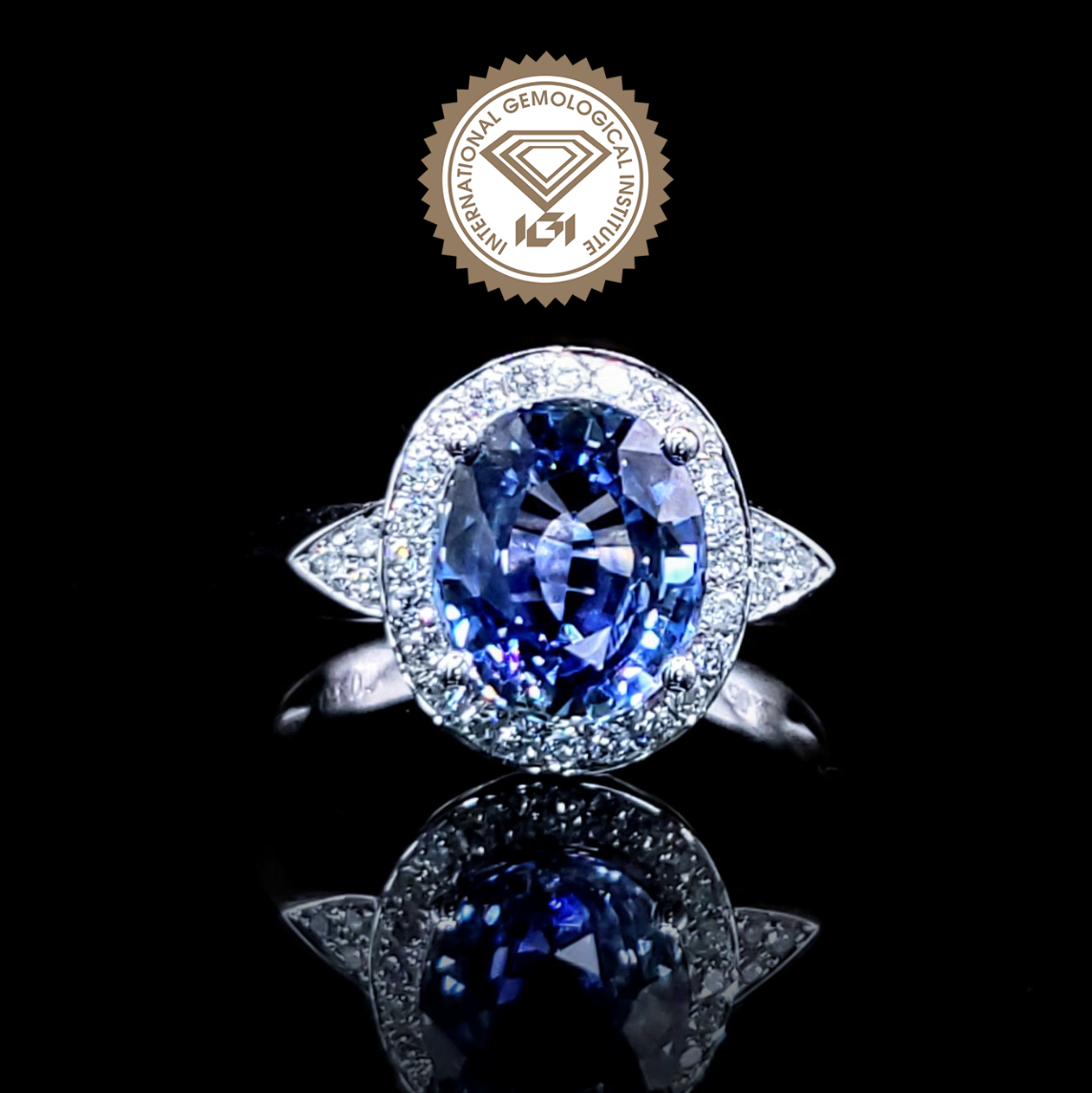 18K White Gold 2.70ct Sapphire and Diamond Ring