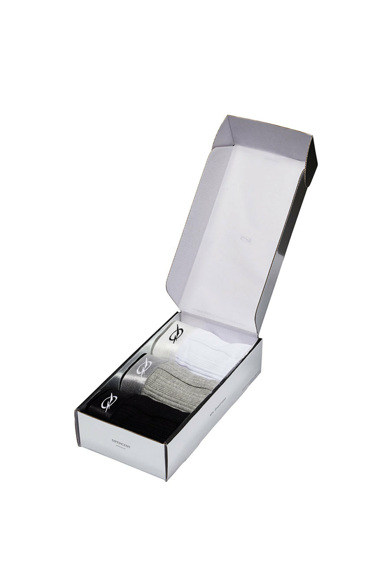 不規則 Logo 三角內褲三件組（黑／白／灰）