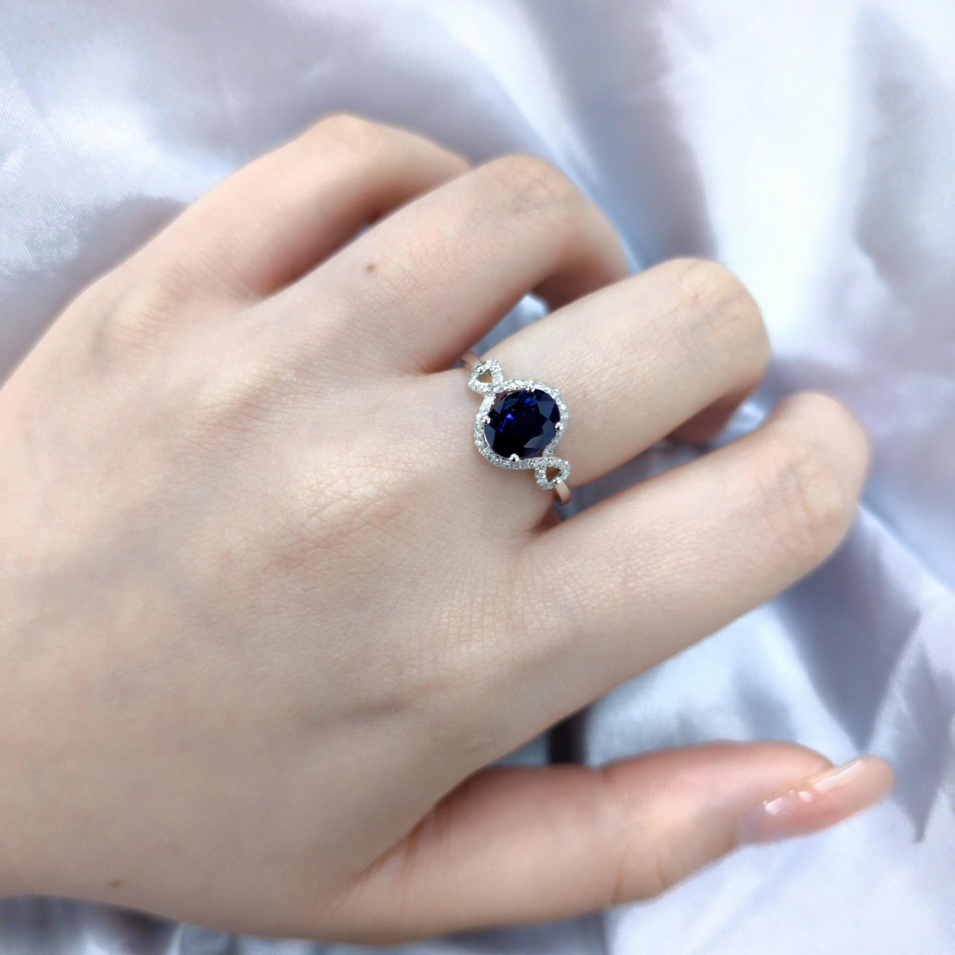 18K White Gold 2.05ct Sapphire and Diamond Ring