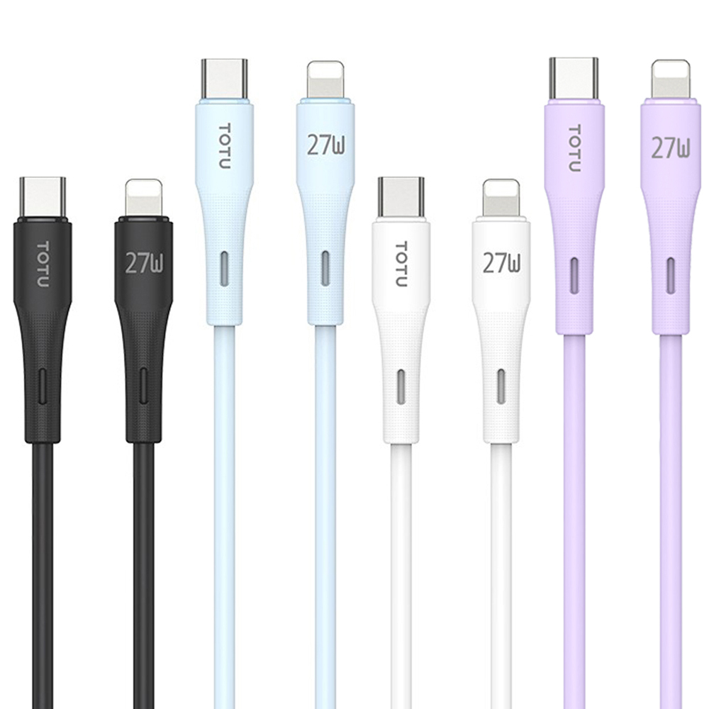 TOTU 拓途 PD/Lightning/Type-C/iPhone充電線傳輸線快充線 液態矽膠 膚感 1M