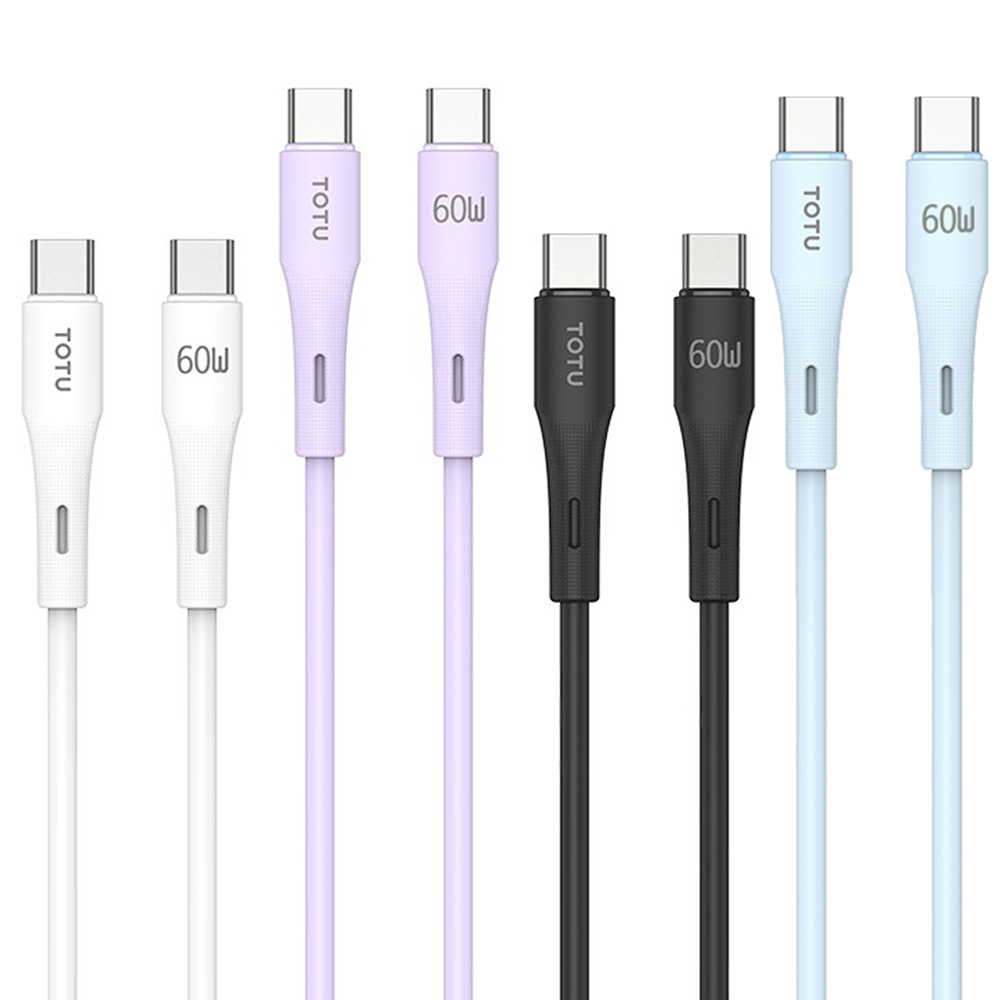 TOTU 拓途 雙Type-C/PD充電線傳輸線閃充線快充線 液態矽膠 膚感系列 1M