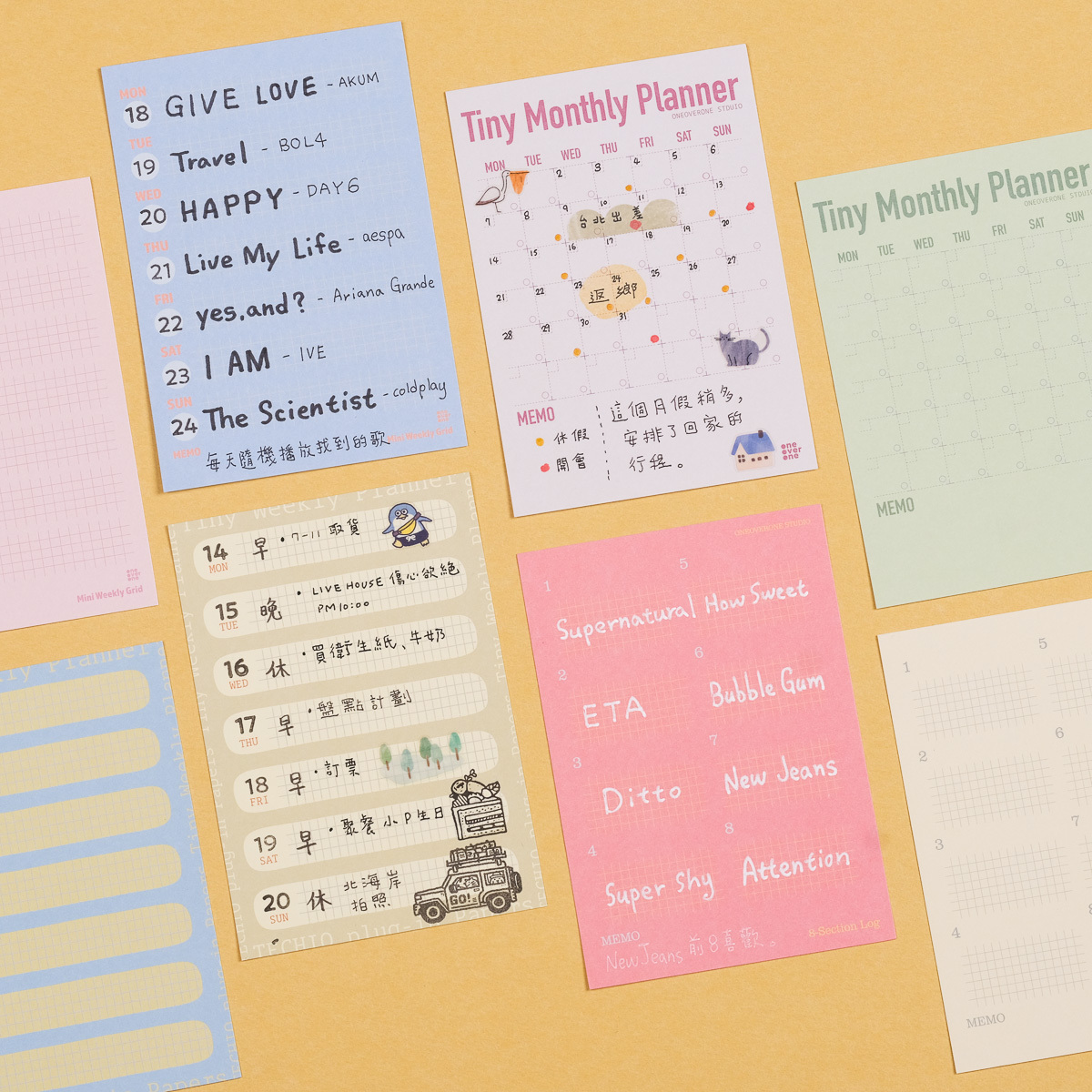 手帳擴充單張 時間機能 版本/一分之一工作室/臺灣