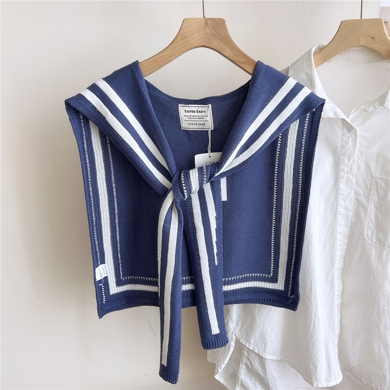 雙框綁帶式針織披肩 五色