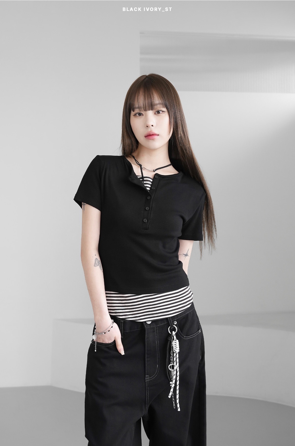 【優惠現貨】韓國拼接Hanley短袖TEE（7色）