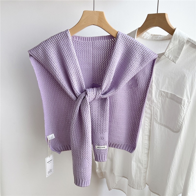 小花紋理針織披肩 十一色