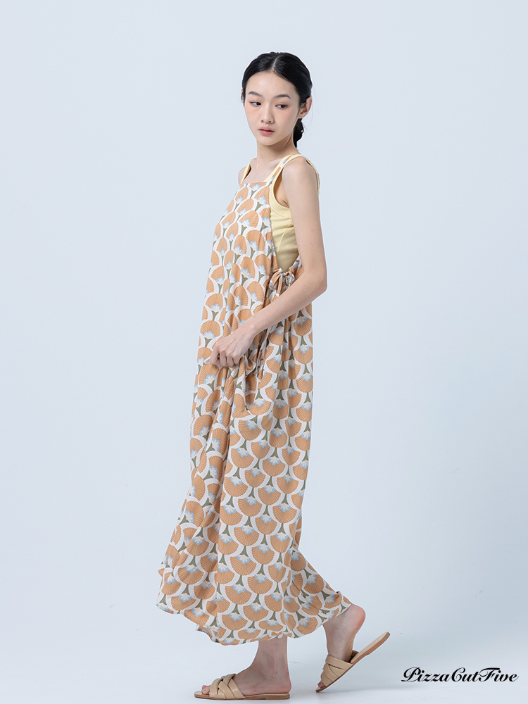 [兩件1580｜涼感洋裝]清新扇形側綁繩細肩洋裝 PizzaCutFive PCF252487031