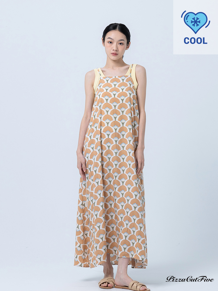 [兩件1580｜涼感洋裝]清新扇形側綁繩細肩洋裝 PizzaCutFive PCF252487031