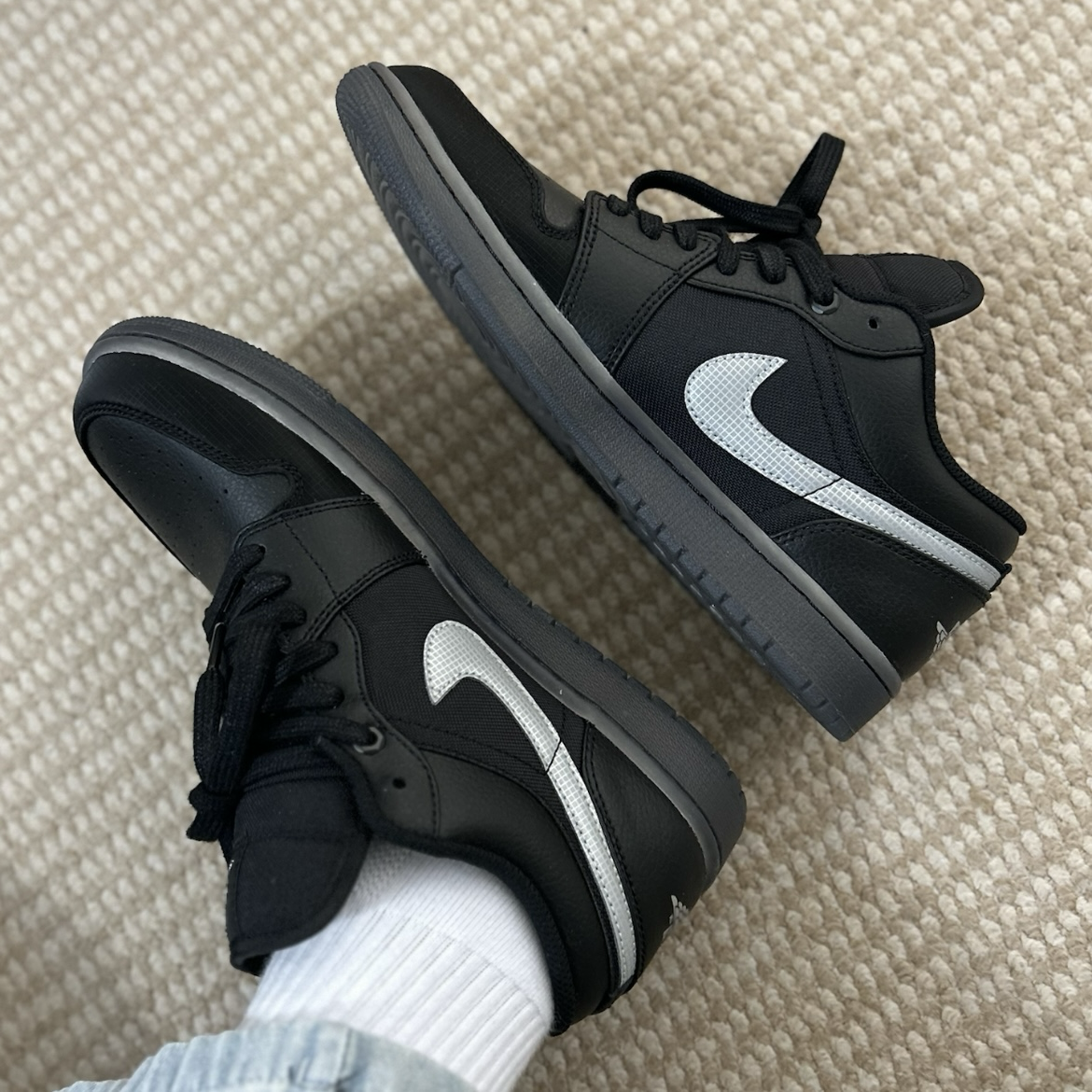 Nike Air Jordan 1 Low Dark Gum 深灰黑 反光 復古 AJ1 低筒休閒鞋