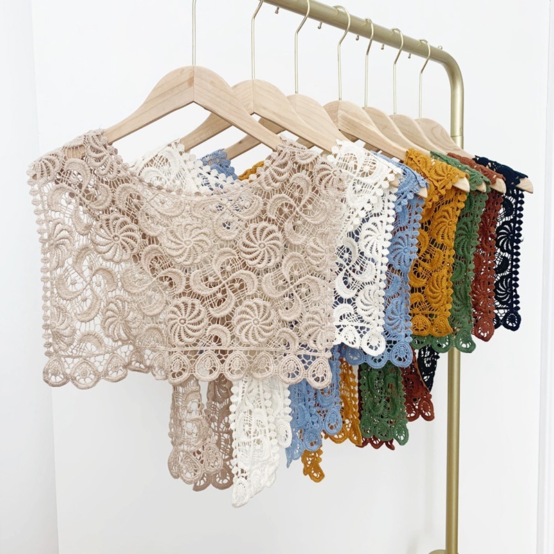 風車緹花針織披肩 七色