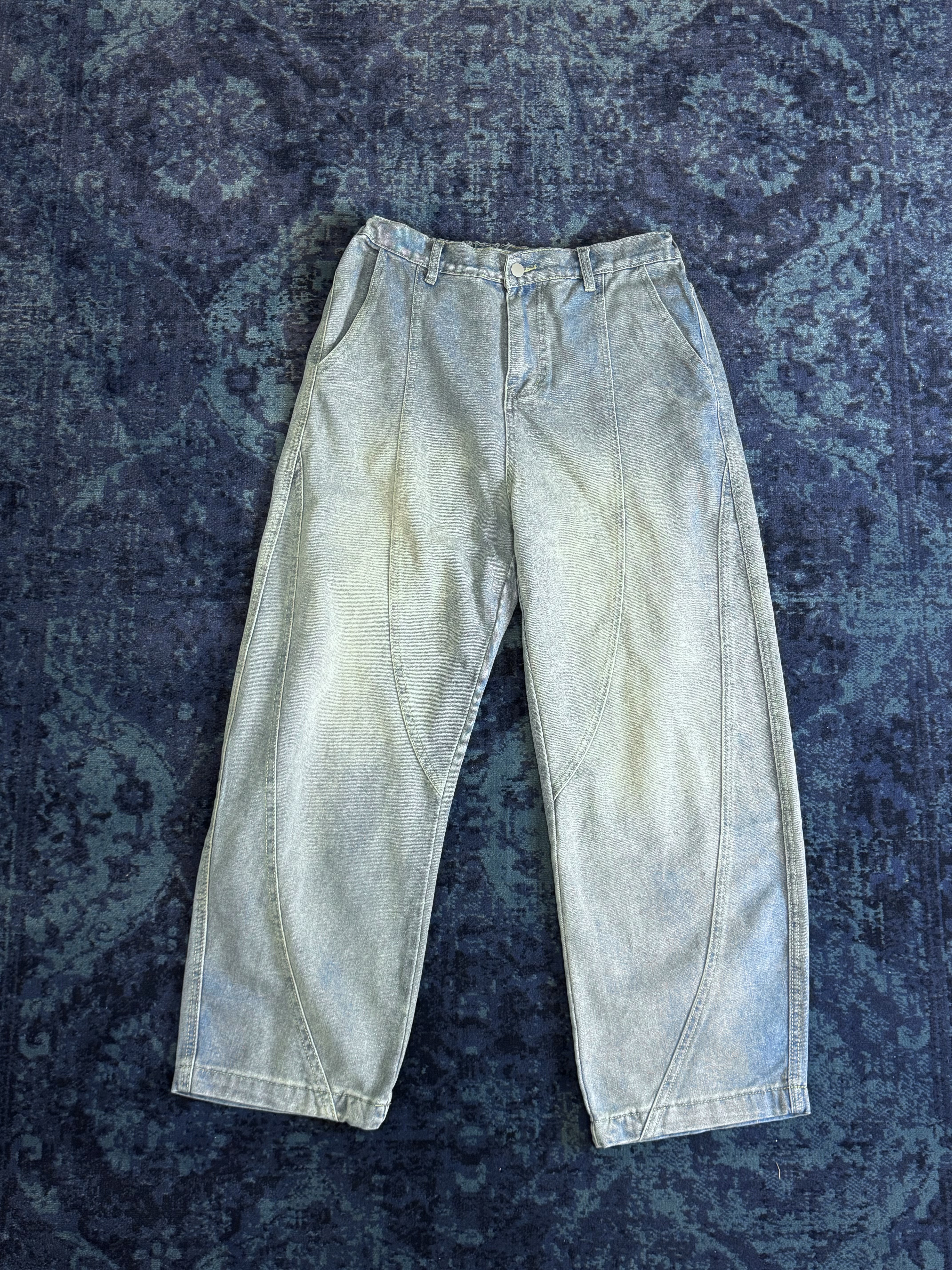 Doupicks 水洗分割線條牛仔褲 日系選品