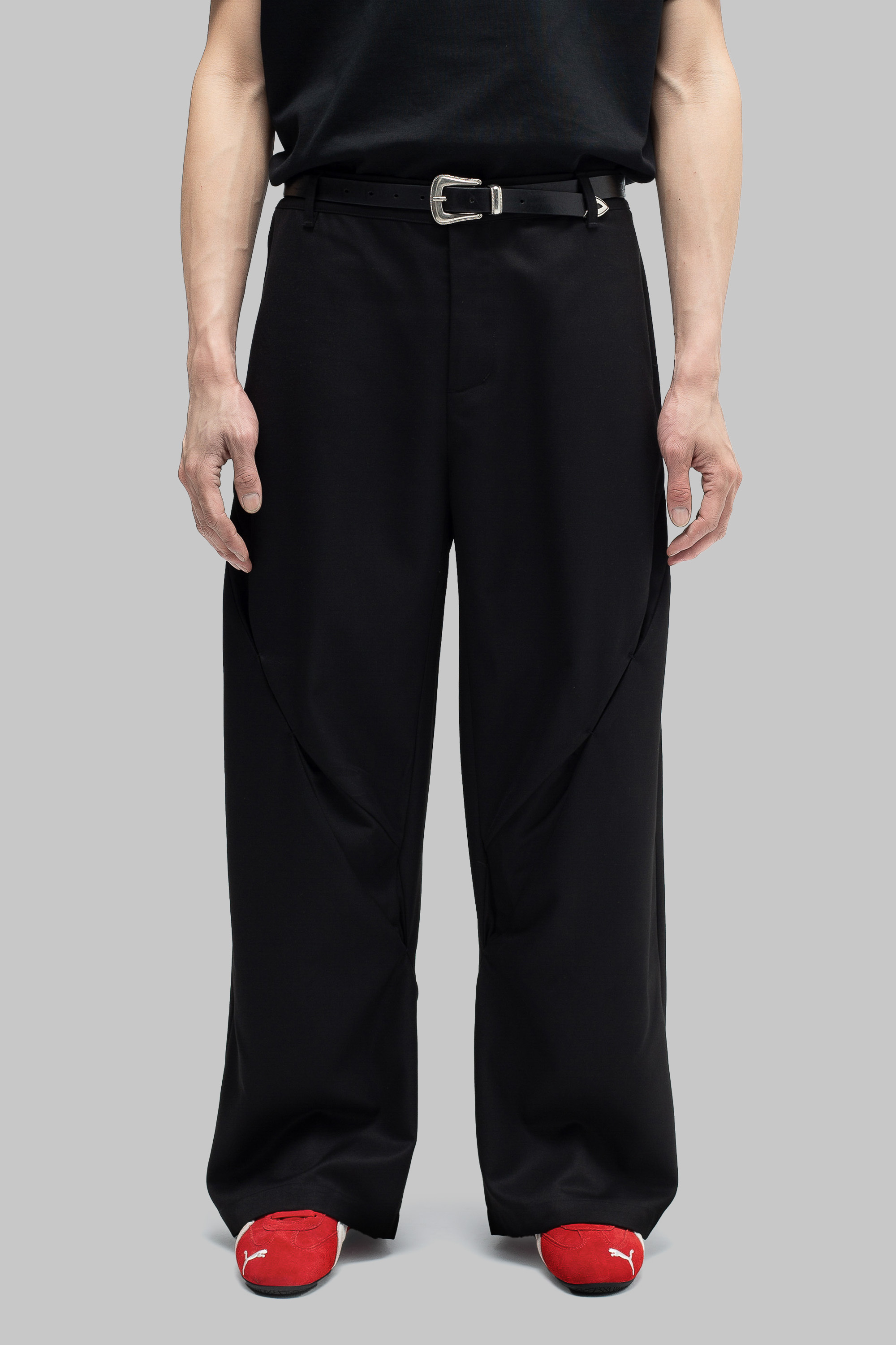 Anonymous Talking｜S25-P04 – Pleated Trousers (Black)