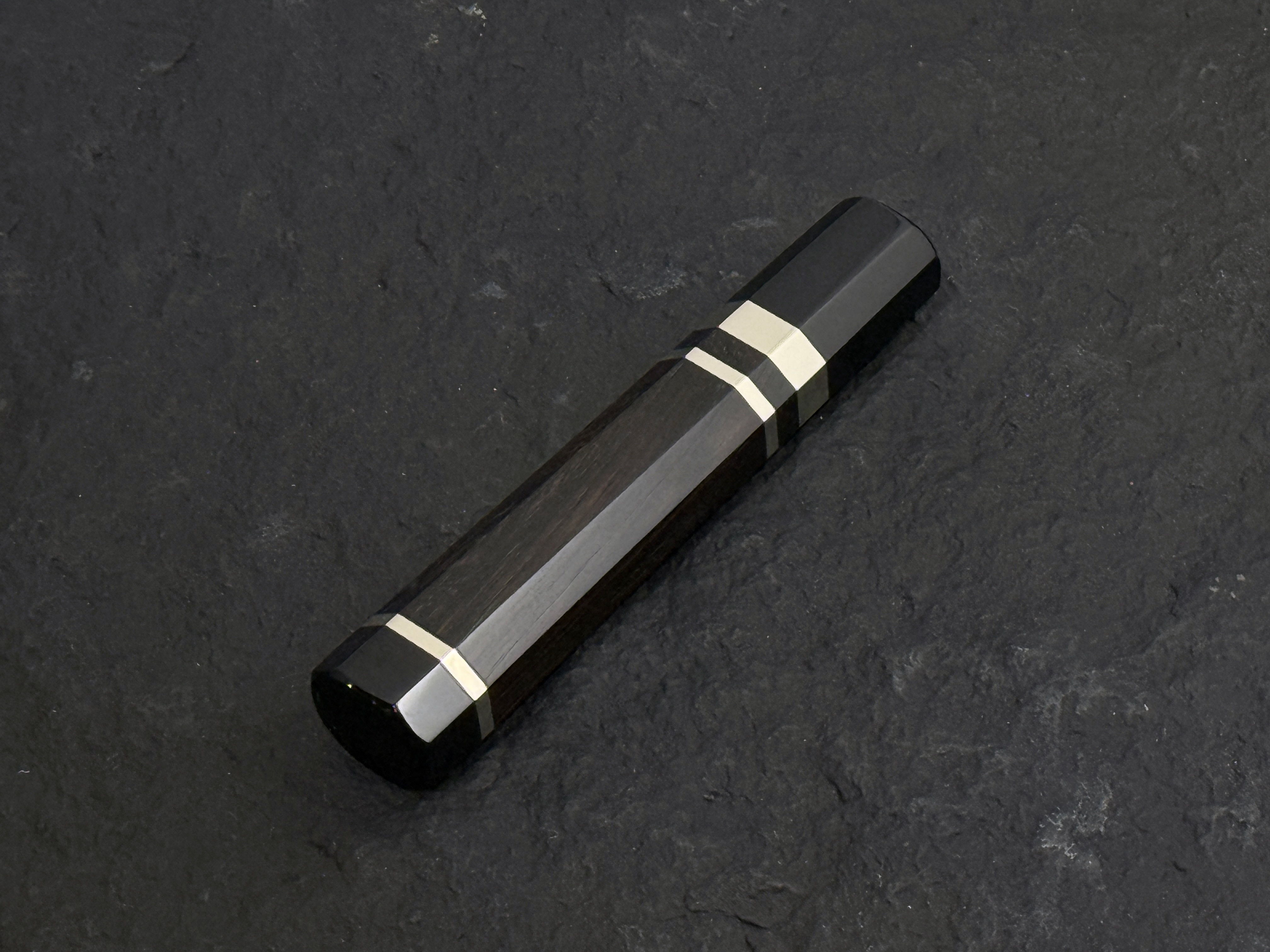 黑口輪 黑檀柄 三鎳銀卷 柳刃用