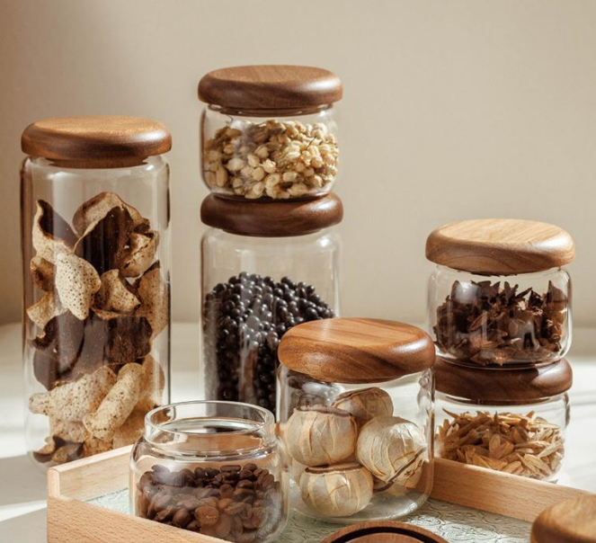 《5865》日式圓形透明玻璃密封罐