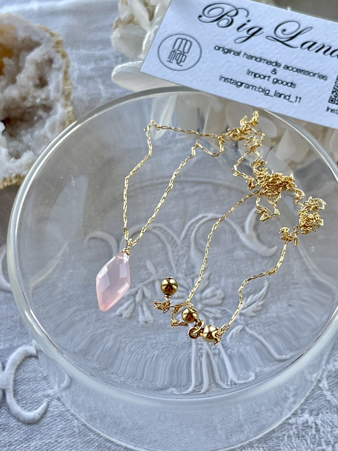 [Big Land] 粉玉髓項鍊 | NO.380