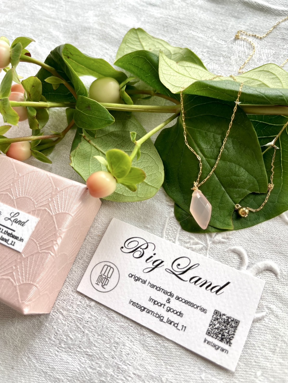 [Big Land] 粉玉髓項鍊 | NO.380