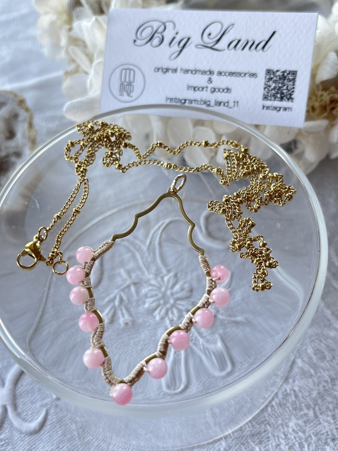 [Big Land] 粉櫻玉石項鍊 | NO.381