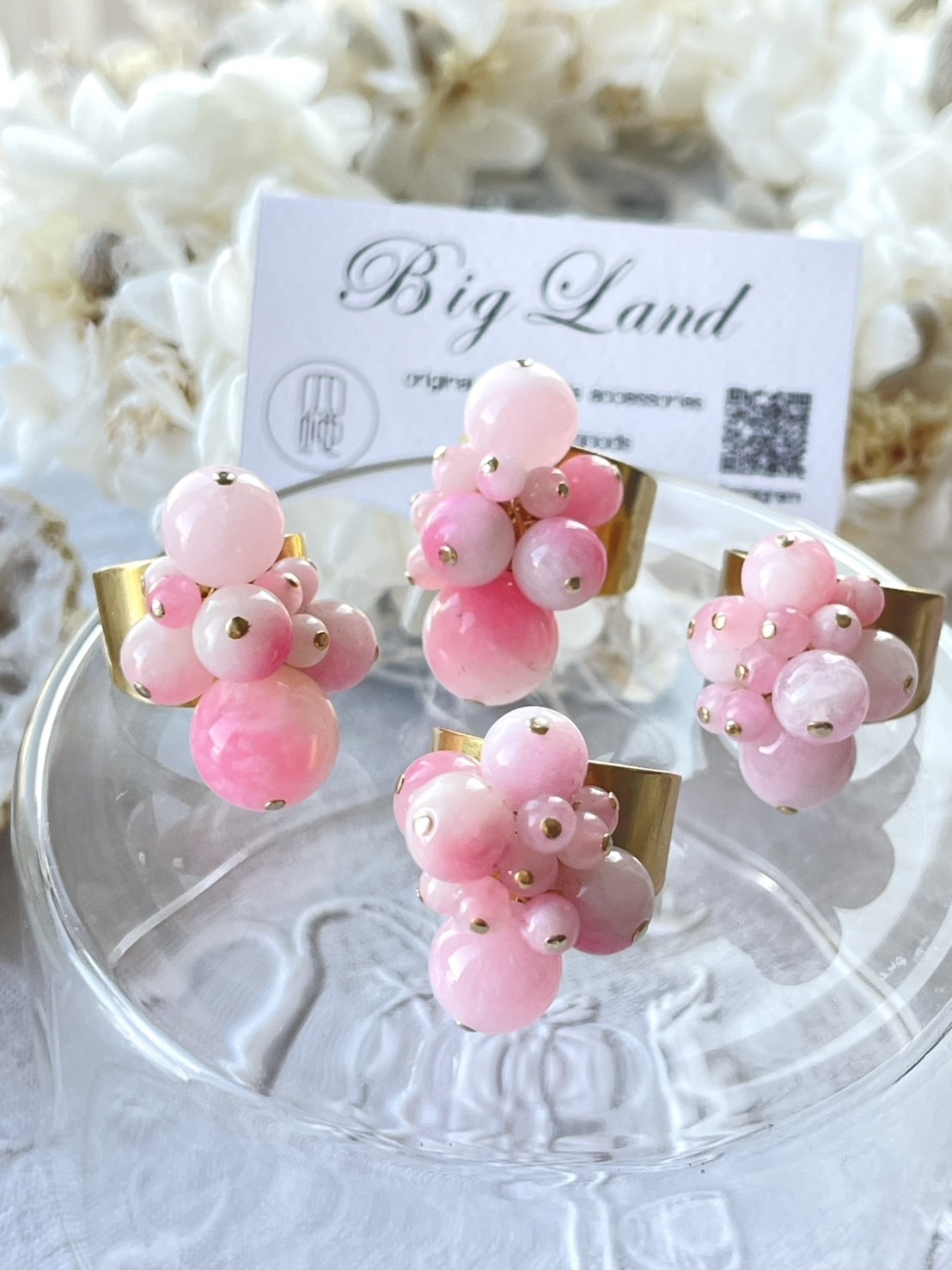 [Big Land] 粉櫻玉石戒指 | NO.382