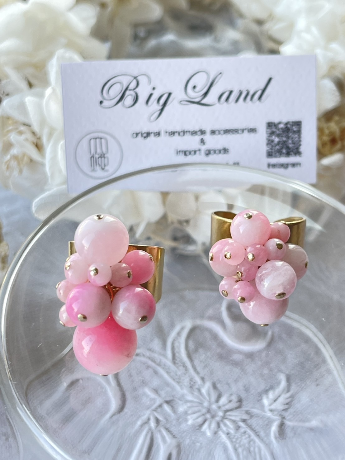 [Big Land] 粉櫻玉石戒指 | 大 | NO.383