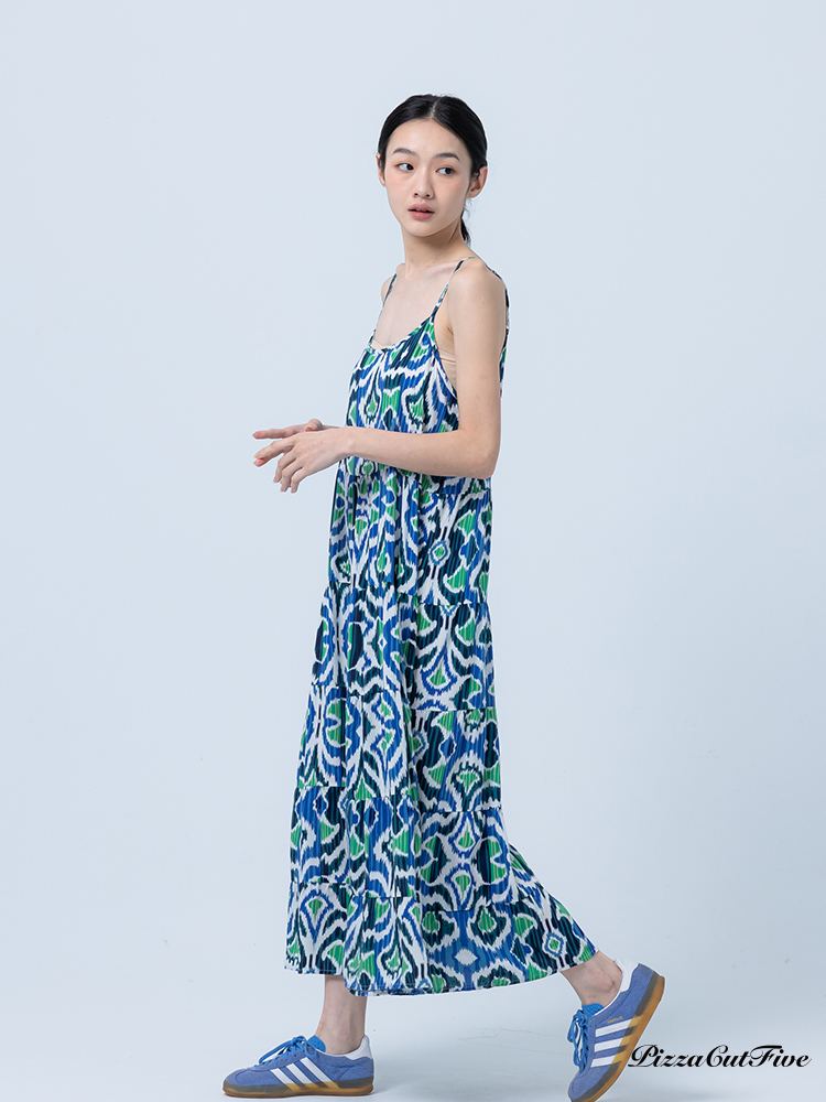 [兩件1580｜涼感洋裝]水漾色彩細肩帶洋裝 PizzaCutFive PCF252487061