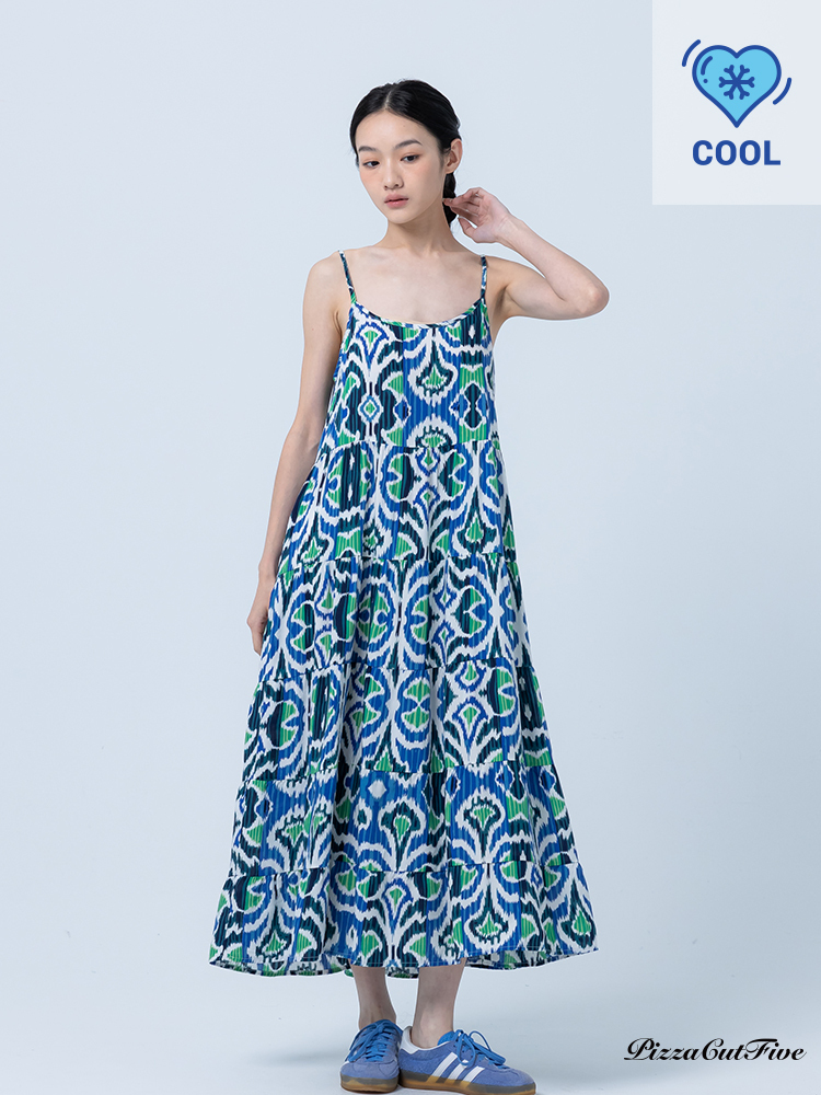 [兩件1580｜涼感洋裝]水漾色彩細肩帶洋裝 PizzaCutFive PCF252487061