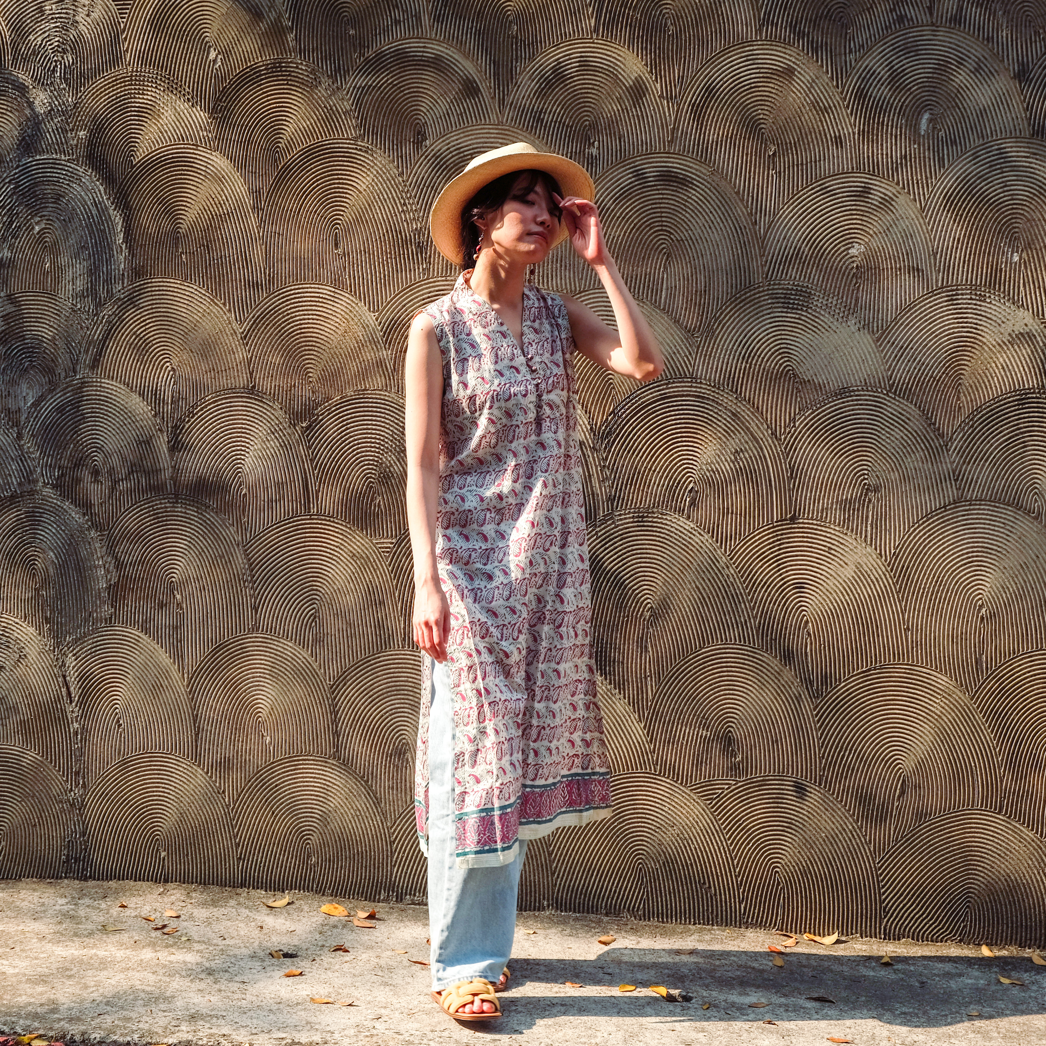 蓋染｜無袖罩衫 - 春日 66｜巴基斯坦