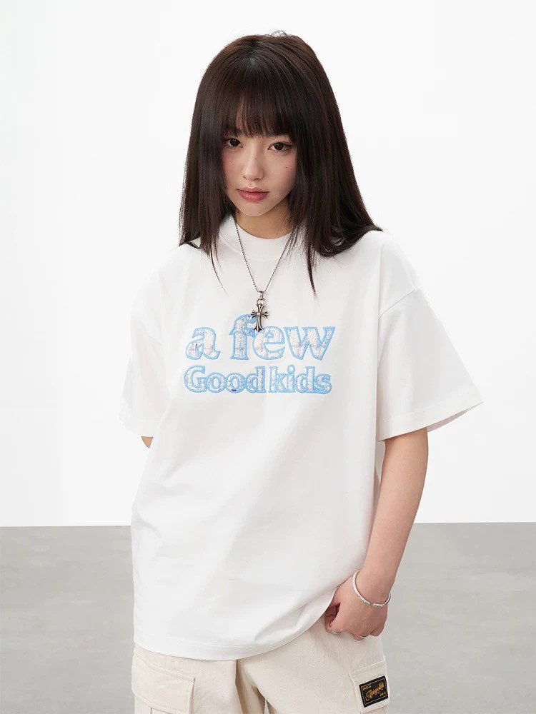 AFGK 撞色LOGO貼布繡短T A FEW GOOD KIDS