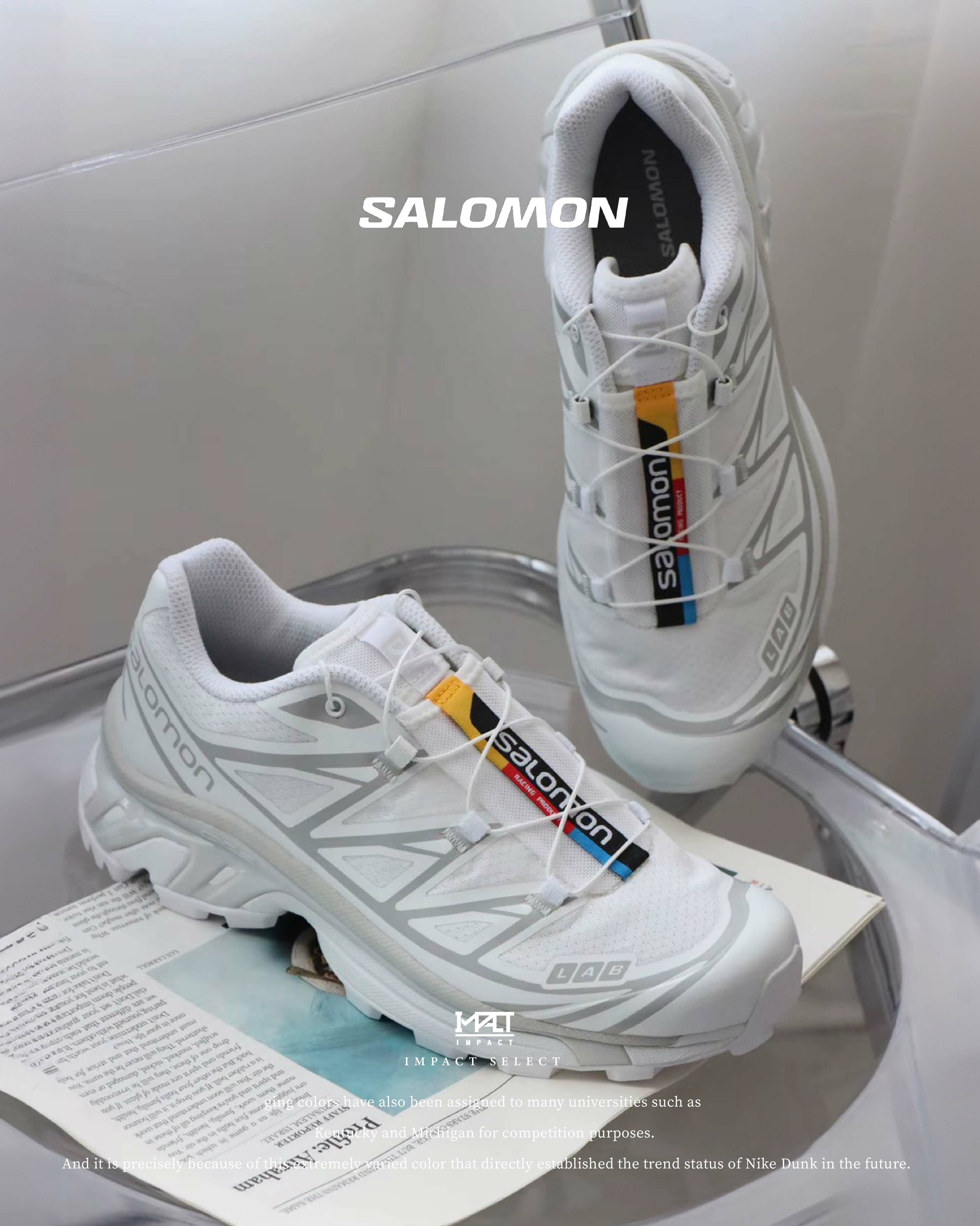 SALOMON XT-6  冰川白 全白 全黑 登山 慢跑 運動鞋 412529