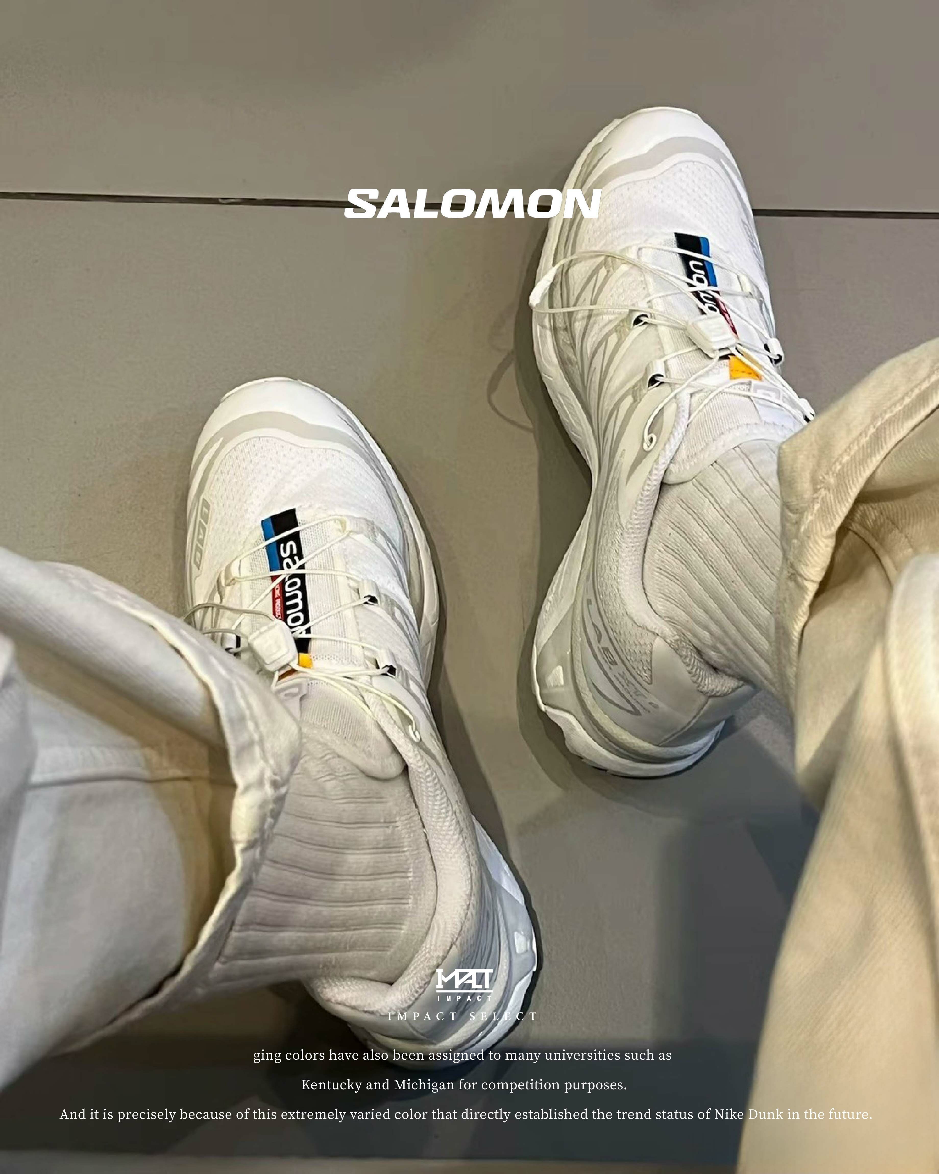 SALOMON XT-6 冰川白全白全黑登山慢跑運動鞋412529