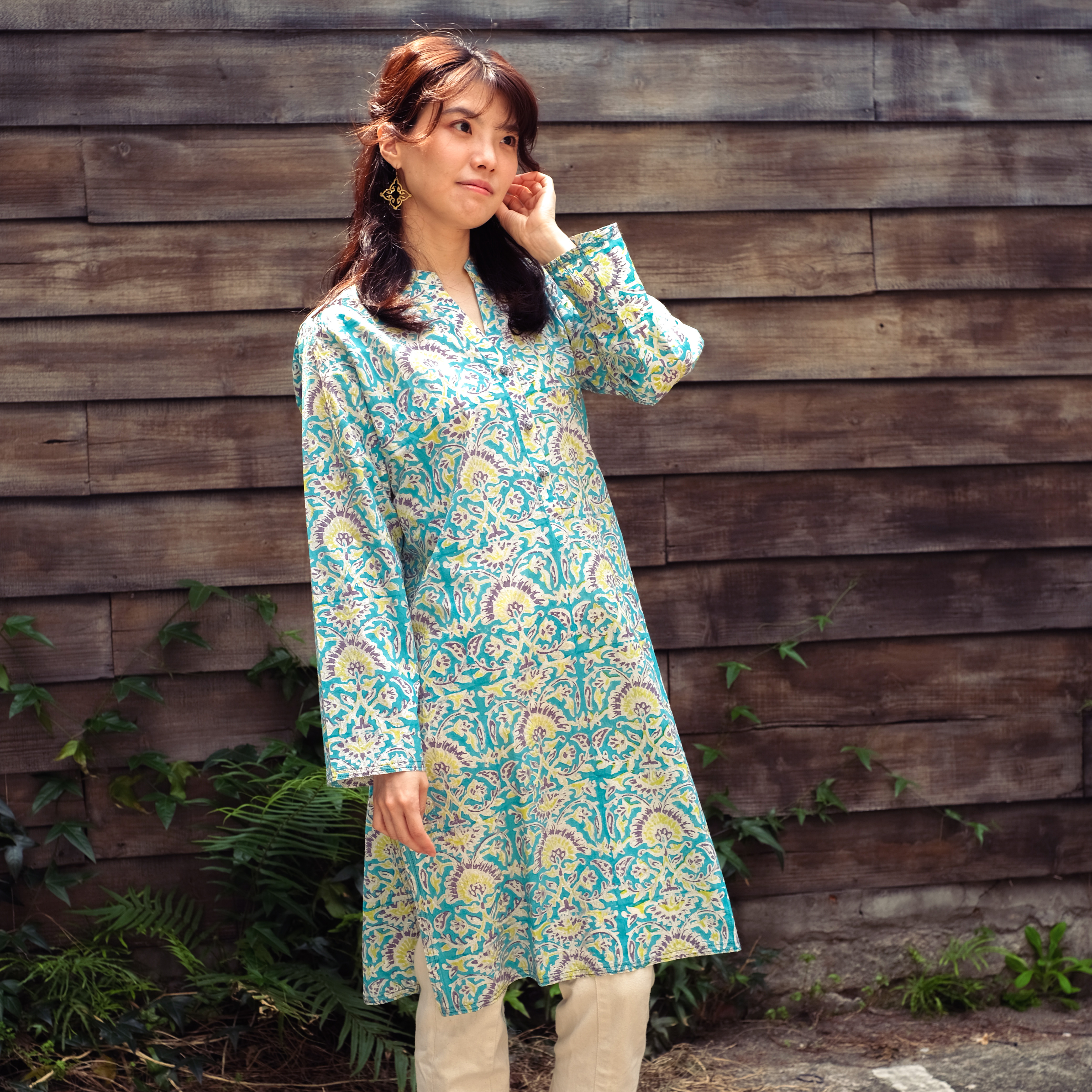 蓋染｜Tunic 罩衫 - 土耳其藍 71｜巴基斯坦