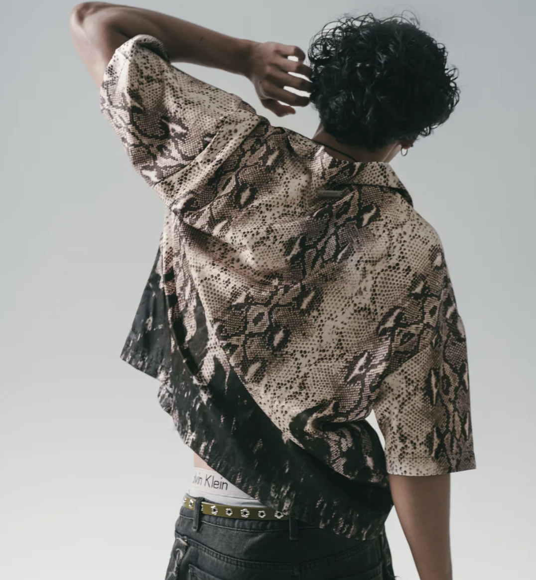 [現貨] Sense Snake Print With Flame Shirt Sand | M25-19SD