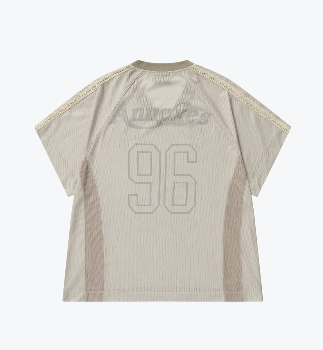[現貨] Sense Football Mesh Oversize T-Shirts Beige | L25-T01BE