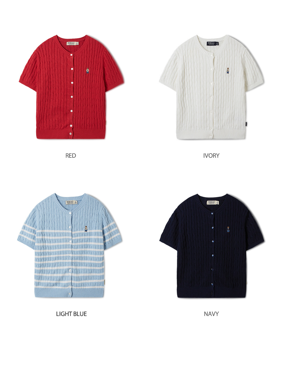 【現貨】｜四色入｜【WHOAU】Steve Round neck Short Sleeve Cardigan