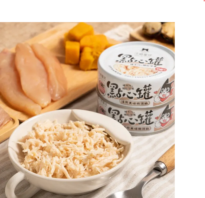 汪喵星球 貓用無膠點心罐-清爽美味嫩雞絲80g [1箱24罐]